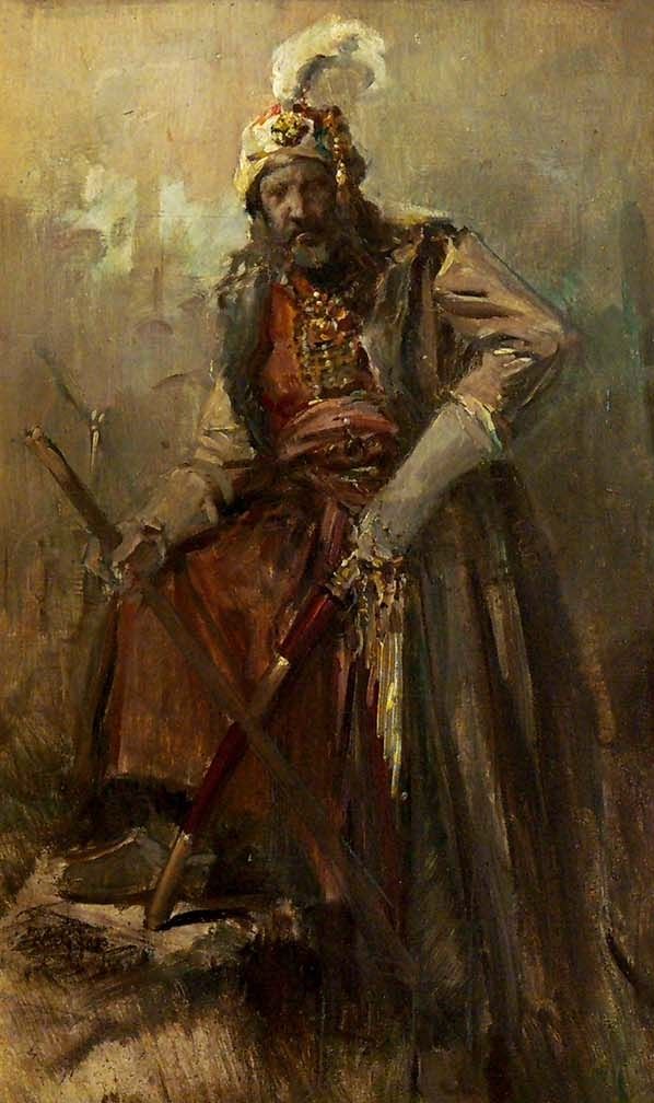 Oriental Warrior by Nikolaos Gyzis, hand-painted oil reproduction