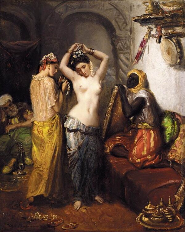 Orientalist Interior by Théodore Chassériau, hand-painted oil painting reproduction