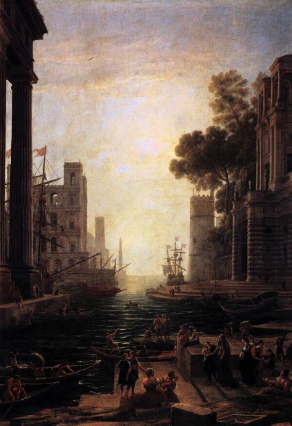 Embarkation of St. Paula Romana at Ostia by Claude Lorrain, hand-painted oil painting reproduction