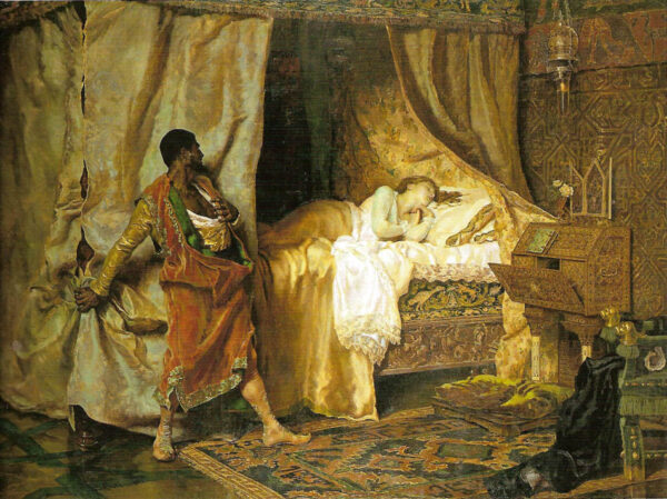 Otelo y Desdemona by Antonio Muñoz Degrain, hand-painted oil painting reproduction