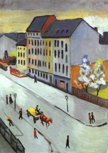 Our Street In Gray by August Macke, hand-painted oil painting reproduction