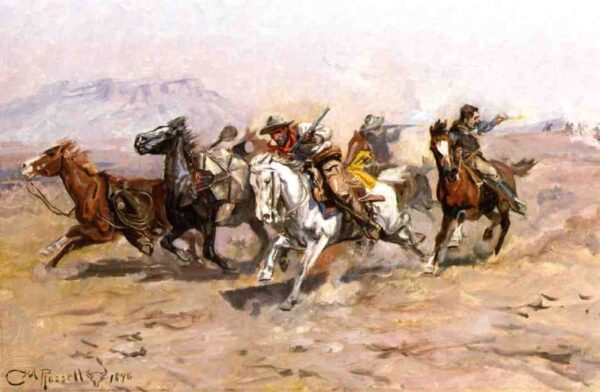 Outnumbered by Charles Marion Russell, hand-painted oil painting reproduction