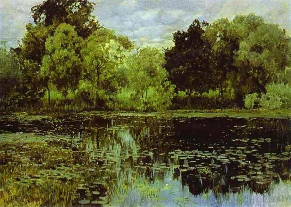 Overgrown Pond by Isaac Levitan, hand-painted oil painting reproduction