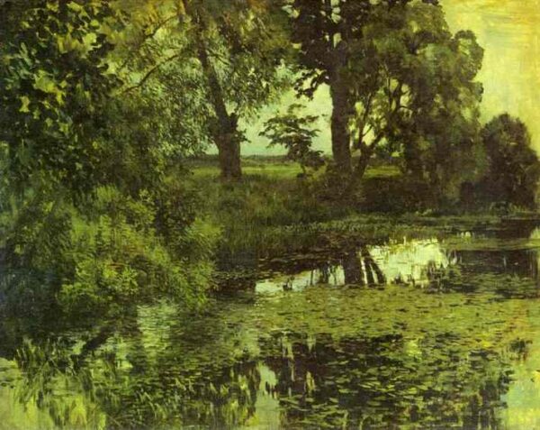 Overgrown Pond II by Isaac Levitan, hand-painted oil reproduction
