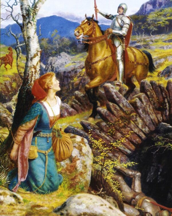 Overthrowing of the Rusty Knight by Arthur Hughes, hand-painted oil painting reproduction