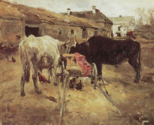 Oxen by Valentin Alexandrovich Serov, hand-painted oil painting reproduction