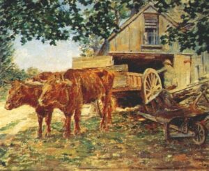 Oxen by Theodore Robinson, hand-painted oil painting reproduction