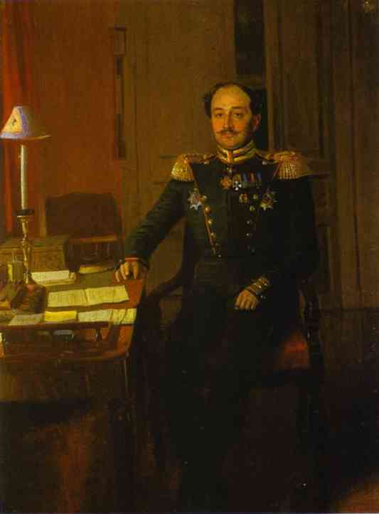 Portrait of P. P. Zhdanovich by Pavel Fedotov, hand-painted oil reproduction