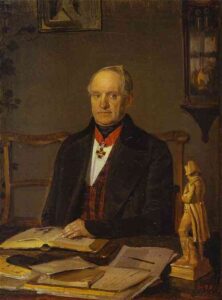 Portrait of P. V. Zhdanovich by Pavel Fedotov, hand-painted oil painting reproduction