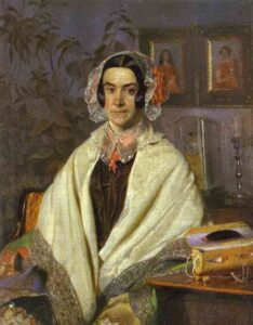 Portrait of O. P. Zhdanovich by Pavel Fedotov, hand-painted oil painting reproduction