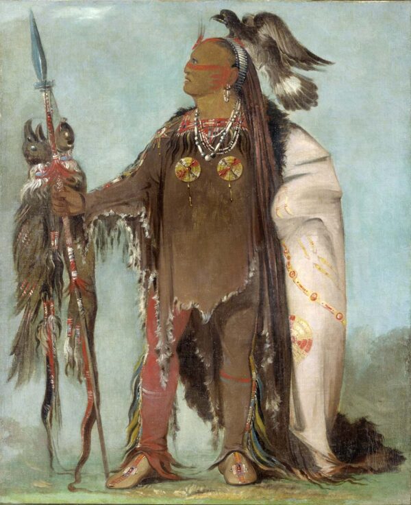 Pa ris ka roo pa, Two Crows, a Band Chief by George Catlin, hand-painted oil painting reproduction