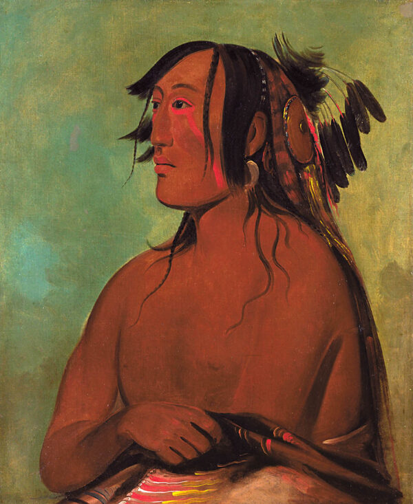Pa ris ka roo pa, Two Crows, the Younger by George Catlin, hand-painted oil painting reproduction