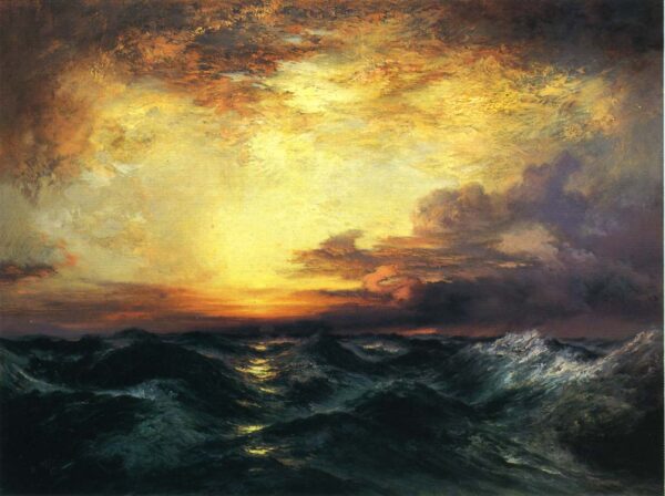 Pacific Sunset by Thomas Moran, hand-painted oil painting reproduction