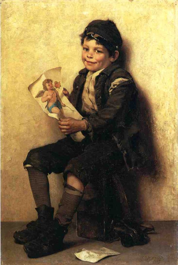 Paddy’s Valentine by John G Brown, hand-painted oil painting reproduction