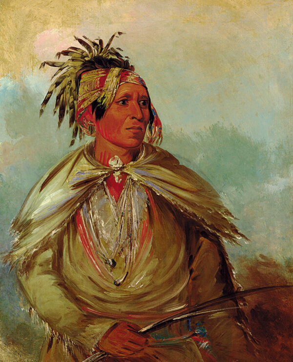 Pah mee cow ee tah, Man Who Tracks, a Chief by George Catlin, hand-painted oil painting reproduction
