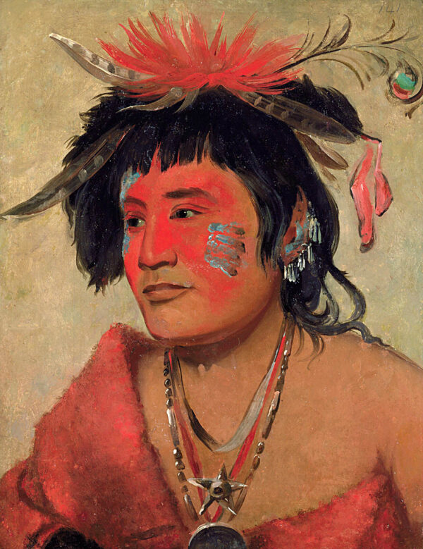 Pah shee nau shaw, a Warrior by George Catlin, hand-painted oil painting reproduction