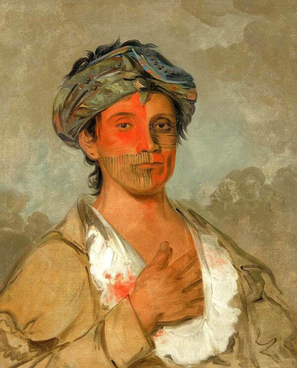 Pah te coo saw, Straight Man, Semicivilized by George Catlin, hand-painted oil painting reproduction