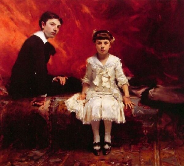 Portrait of Edouard and Marie-Loise Pailleron by John Singer Sargent, hand-painted oil painting reproduction