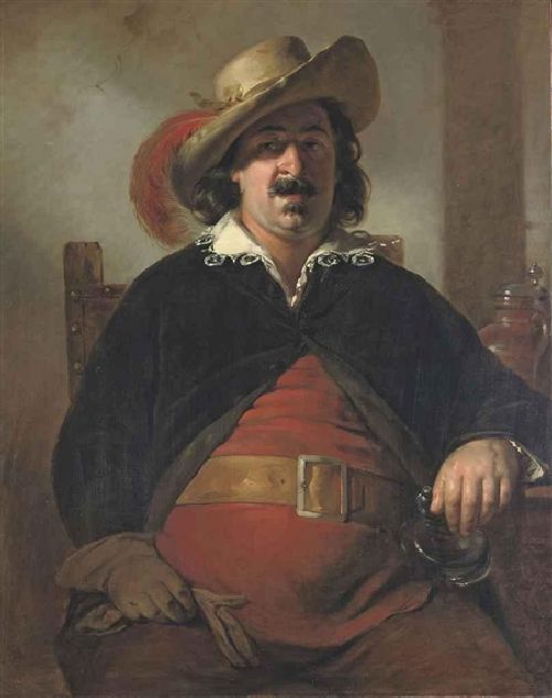 Painter Ignaz Raffalt as Falstaff by Friedrich von Amerling, hand-painted oil reproduction