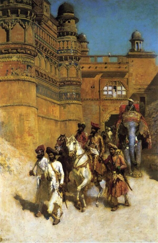 The Maharahaj of Gwalior Before His Palace by Edwin Lord Weeks, hand-painted oil painting reproduction