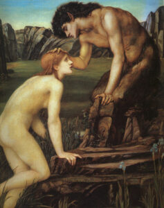 Pan and Psyche by Edward Burne-Jones, hand-painted oil painting reproduction