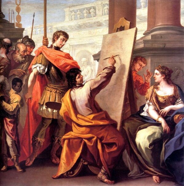 Apelles Making a Portrait of Pancaspe by Sebastiano Ricci, hand-painted oil painting reproduction