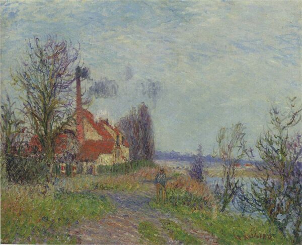 Paper Mill at Port Marly by Gustave Loiseau, hand-painted oil painting reproduction