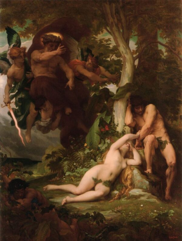 The Expulsion of Adam and Eve from the Garden of Paradise by Alexandre Cabanel, hand-painted oil painting reproduction