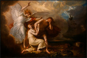 The Expulsion of Adam and Eve from Paradise by Benjamin West, hand-painted oil painting reproduction