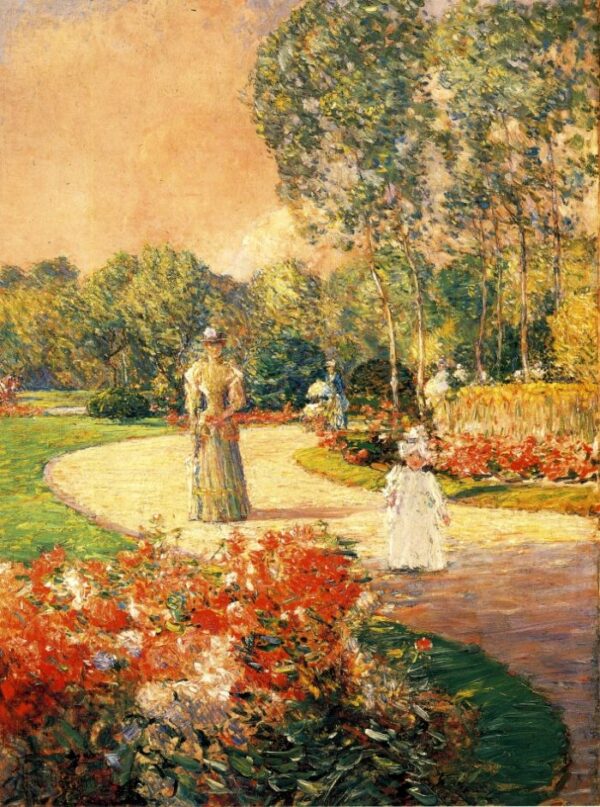Parc Monceau, Paris by Frederick Childe Hassam, hand-painted oil painting reproduction