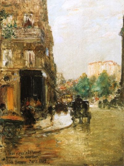 Paris Street Scene by Frederick Childe Hassam, hand-painted oil reproduction