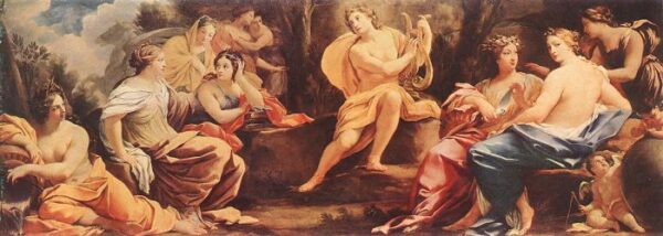 Parnassus or Apollo and the Muses by Simon Vouet, hand-painted oil painting reproduction