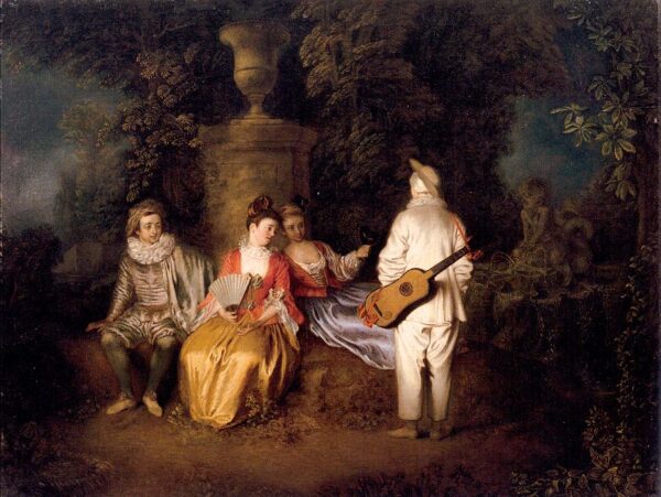 Party Of Four by Antoine Watteau, hand-painted oil painting reproduction