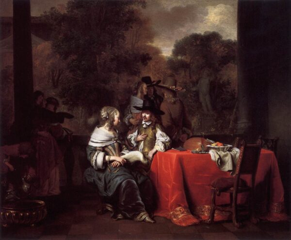 Party on a Terrace by Gerbrand van den Eeckhout, hand-painted oil painting reproduction