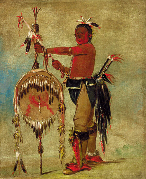 Pash ee pa ho, Little Stabbing Chief, a Venerable Sauk Chief by George Catlin, hand-painted oil painting reproduction