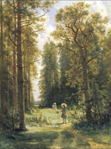 Path in a Forest by Ivan Shishkin, hand-painted oil painting reproduction