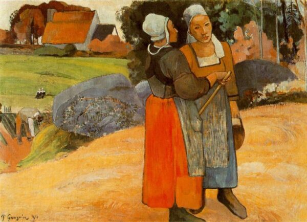Breton Peasant Women by Paul Gauguin, hand-painted oil painting reproduction
