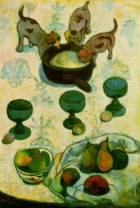 Still life with Three Puppies by Paul Gauguin, hand-painted oil painting reproduction
