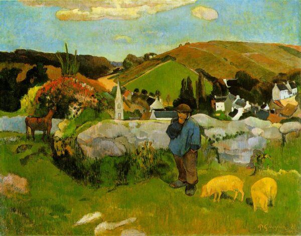 The Swineherd – Brittany by Paul Gauguin, hand-painted oil painting reproduction