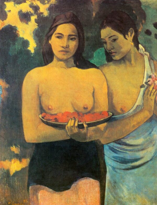 Two Tahitian Women by Paul Gauguin, hand-painted oil painting reproduction