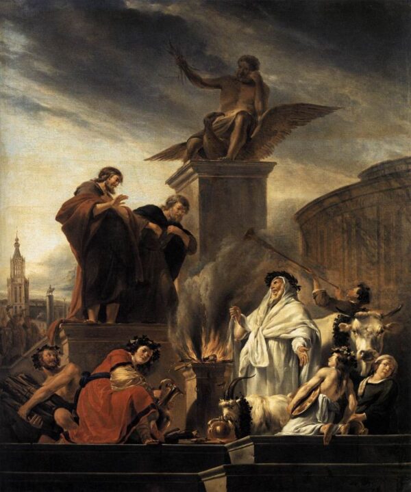 Paul and Barnabas at Lystra by Nicolaes Berchem, hand-painted oil painting reproduction