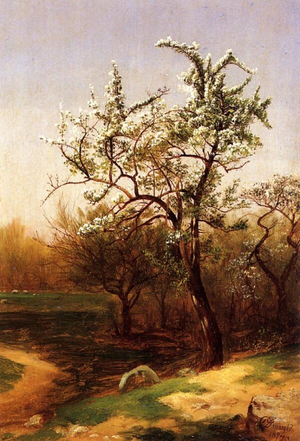 Pear Blossoms by David Johnson, hand-painted oil painting reproduction