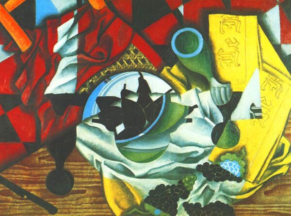 Pears And Grapes On A Table by Juan Gris, hand-painted oil painting reproduction