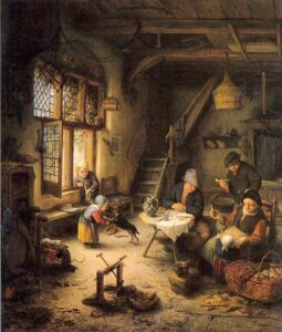Peasant Family In An Interior by Adriaen van Ostade, hand-painted oil painting reproduction