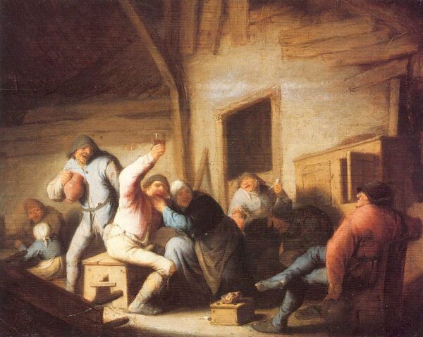Peasants Making Merry In A Tavern by Adriaen van Ostade, hand-painted oil painting reproduction
