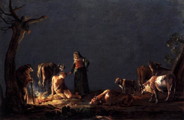 Peasants by a Fire by Leonard Bramer, hand-painted oil painting reproduction