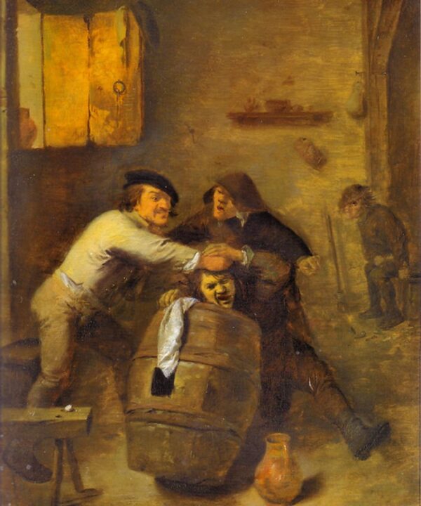 Peasants in a Tavern by Adriaen Brouwer, hand-painted oil painting reproduction
