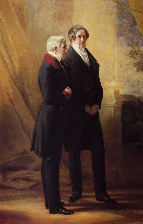Arthur Wellesley, 1st Duke of Wellington, with Sir Robert Peel by Franz Xavier Winterhalter, hand-painted oil painting reproduction