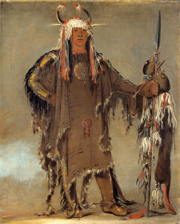 Peh to pe kiss, Eagle’s Ribs, a Piegan Chief by George Catlin, hand-painted oil painting reproduction