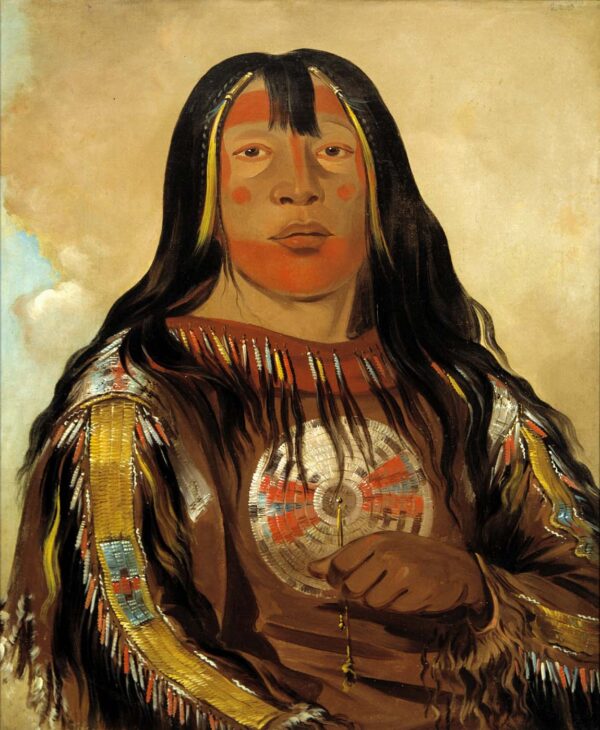 Peh to pe kiss, Eagle’s Ribs, a Piegan Chief b by George Catlin, hand-painted oil painting reproduction